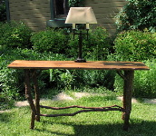 Oak Sofa Table With Log Legs