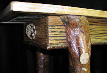 Fine Log Furniture - Scotch Pine Sofa Table Close Up