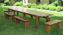 Custom Harvest Table - 12 Foot Antique Pine, Oak, Black Ash