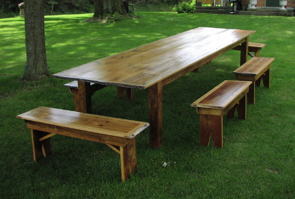 Custom Harvest Table - 12 Foot Antique Pine, Oak, Black Ash