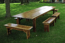 Custom Harvest Table - 12 Foot Farm Table of Pine, Oak, and Black Ash