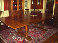 Custom Harvest Table - Oak Dining Table With Pedestal Legs