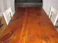 Antique Pine Harvest Table - Close Up