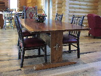 Harvest Table - Antique Walnut and Oak Trestle Table