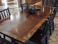 Farm Table - Walnut and Oak Trestle Table